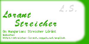 lorant streicher business card