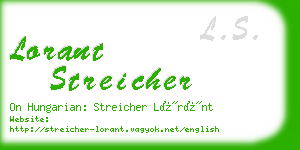 lorant streicher business card